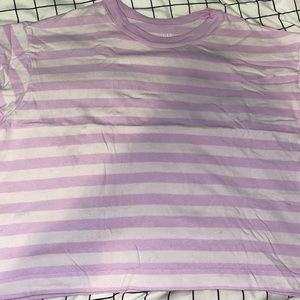 striped cropped tee